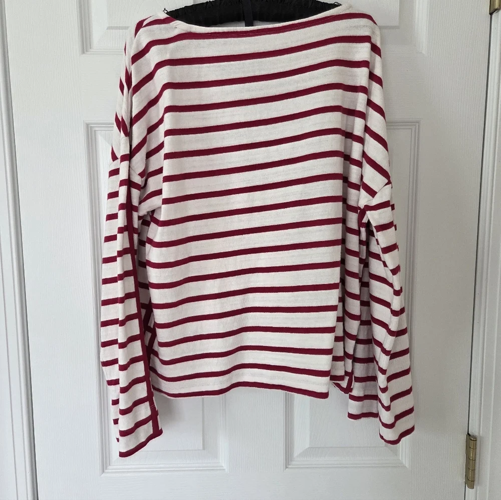 LOFT Red Striped Top - Picture 4 of 5